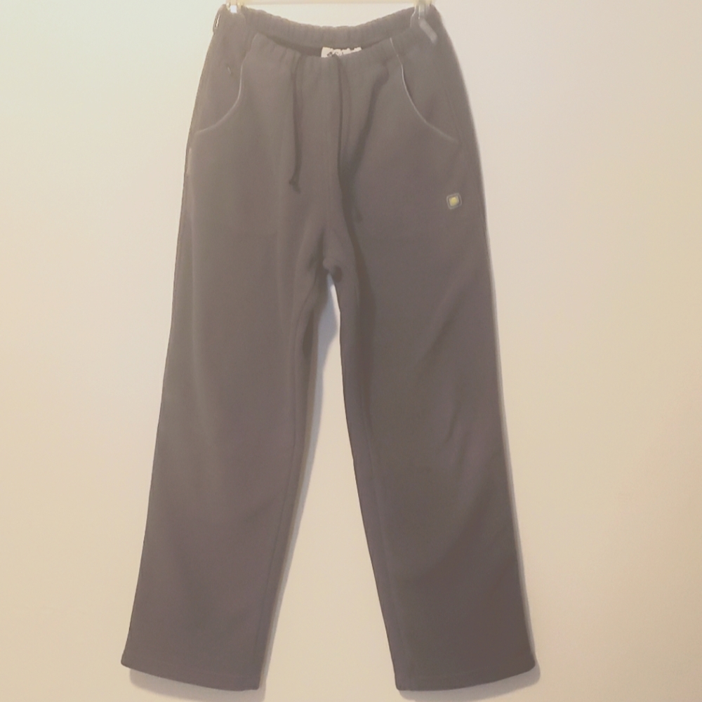Columbia fleece pants, gray, drawstring, e pockets, belt loops Medium